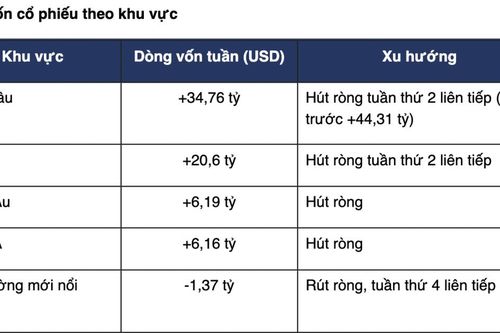 Thấy gì khi dòng tiền tiếp tục đổ mạnh vào cổ phiếu Mỹ, rút khỏi nhóm mới nổi bao gồm Việt Nam?