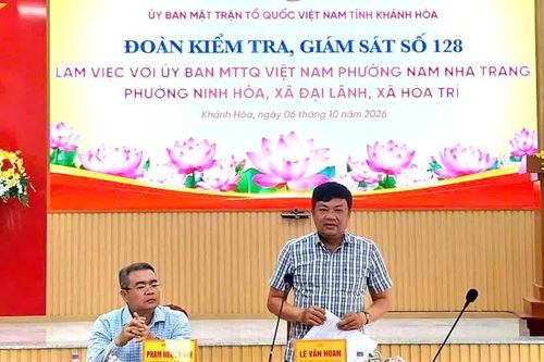 Đoàn kiểm tra, giám sát của Ủy ban MTTQ Việt Nam tỉnh Khánh Hòa làm việc với Mặt trận cơ sở