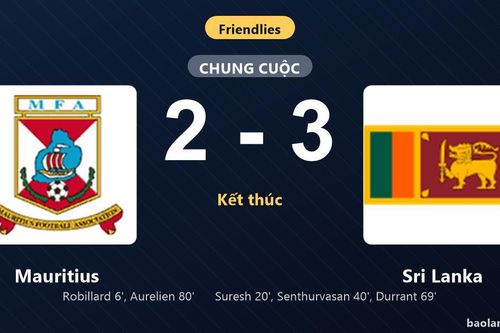Thống kê trận đấu Mauritius 2-3 Sri Lanka: Sri Lanka ngược dòng ngoạn mục
