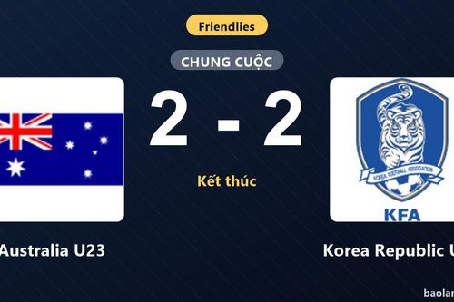 Thống kê trận đấu Australia U23 2-2 Korea Republic U23: Màn rượt đuổi tỷ số mãn nhãn