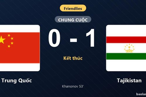Thống kê trận đấu Trung Quốc 0-1 Tajikistan: V. Khanonov tỏa sáng, Tajikistan giành trọn 3 điểm