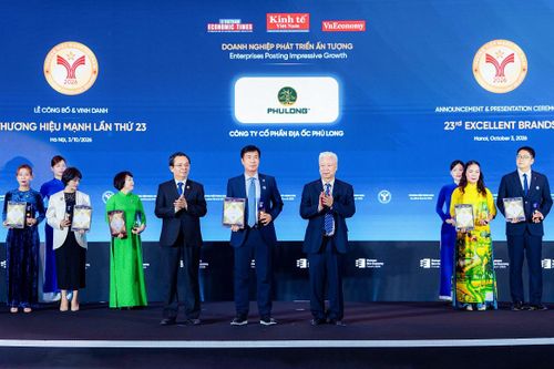 Tập đoàn Phú Long được vinh danh Top 10 Thương hiệu Phát triển ấn tượng Việt Nam 2026