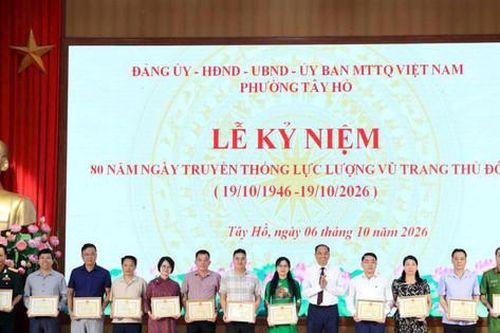 Phường Tây Hồ phát huy truyền thống 80 năm của Lực lượng vũ trang Thủ đô