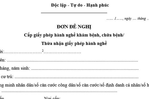 Thủ tục xin giấy phép hành nghề khám bệnh, chữa bệnh