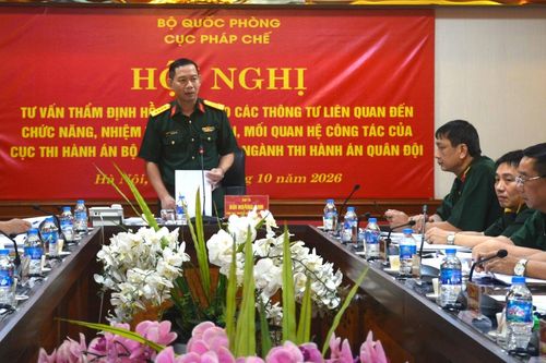 Cục Pháp chế Bộ Quốc phòng chủ trì thẩm định hồ sơ dự thảo hai thông tư về thi hành án trong Quân đội