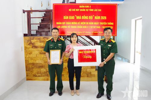 Bộ CHQS tỉnh Lào Cai khánh thành, bàn giao Nhà đồng đội