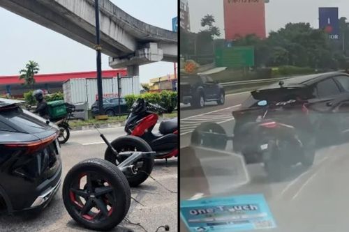 SUV Omoda rơi trục bánh sau giữa đường