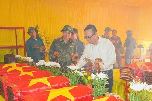 Truy điệu và an táng 56 hài cốt quy tập tại khu vực Mả Chìa