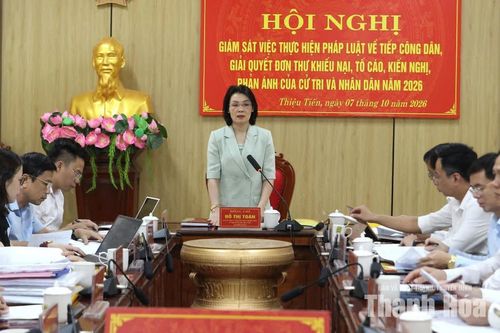 Giám sát việc thực hiện pháp luật về tiếp công dân, giải quyết khiếu nại, tố cáo tại xã Thiệu Tiến