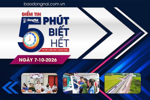 Điểm tin '5 phút biết hết' sáng 7-10: Thành phố Đồng Nai tập trung các giải pháp tăng trưởng kinh tế những tháng cuối năm