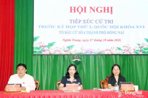 Tổ đại biểu Quốc hội đơn vị số 6, thành phố Đồng Nai tiếp xúc cử tri xã Nghĩa Trung và Phú Trung