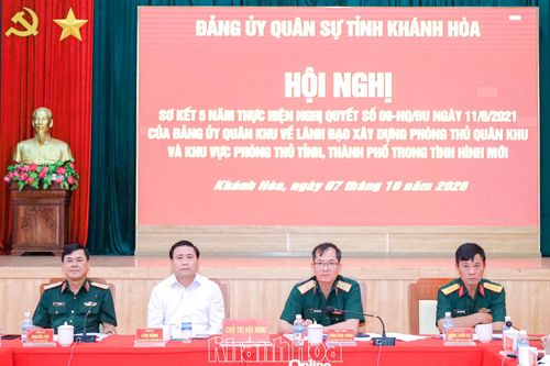Khánh Hòa sơ kết 5 năm thực hiện nghị quyết của Đảng ủy Quân khu 5 về xây dựng khu vực phòng thủ