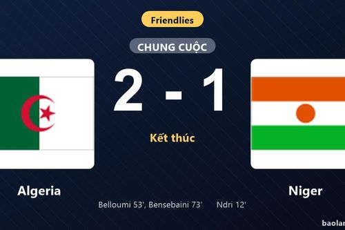 Thống kê trận đấu Algeria 2-1 Niger: Algeria ngược dòng ngoạn mục
