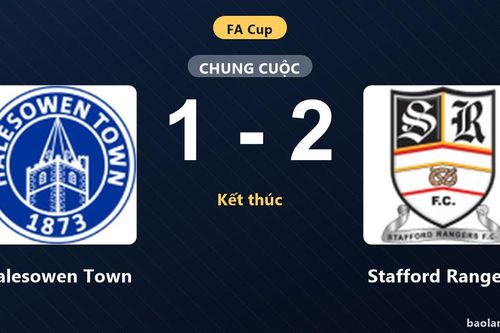 Thống kê trận đấu Halesowen Town 1-2 Stafford Rangers: Stafford Rangers giành chiến thắng chung cuộc