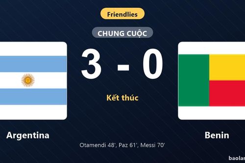 Thống kê trận đấu Argentina 3-0 Benin: Argentina thắng đậm thuyết phục