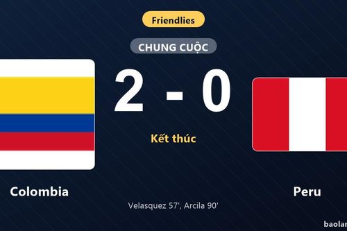 Thống kê trận đấu Colombia 2-0 Peru: D. Arcila tỏa sáng, Colombia giành trọn 3 điểm