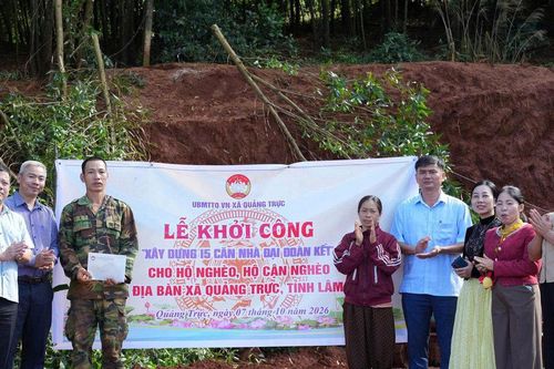 Lâm Đồng xây dựng 15 nhà Đại đoàn kết cho hộ nghèo ở Quảng Trực