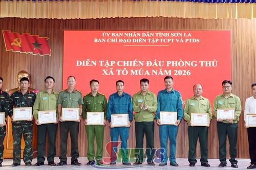 Diễn tập chiến đấu phòng thủ xã Tô Múa năm 2026 đạt loại xuất sắc