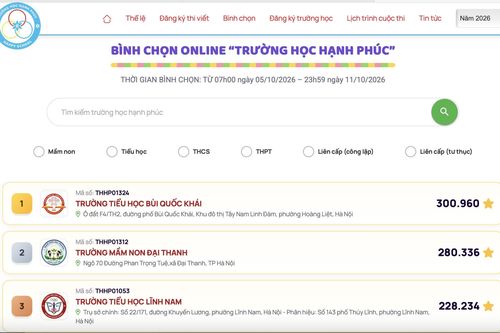 'Trường học hạnh phúc 2026': Trường tiểu học Bùi Quốc Khái vượt mốc 300.000 điểm bình chọn