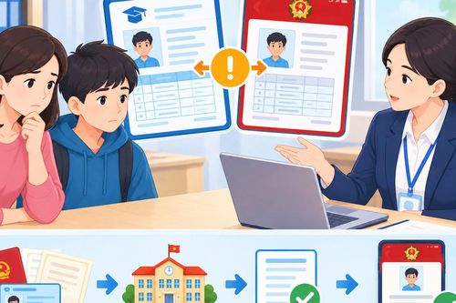 Xử lý thế nào khi thông tin học bạ số khác VNeID?