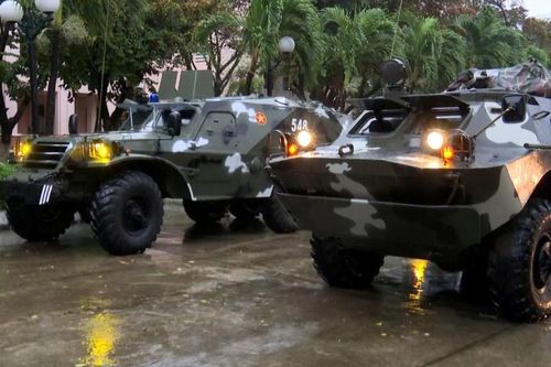 Đà Nẵng, xe thiết giáp lội nước sẵn sàng cơ động khi có tình huống về thiên tai