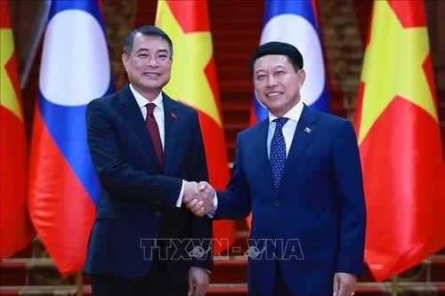Thủ tướng Lê Minh Hưng hội đàm với Thủ tướng Lào Saleumxay Kommasith
