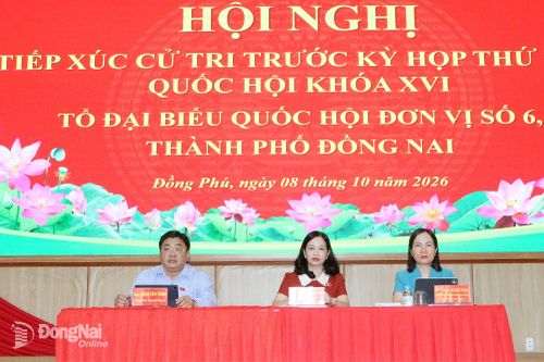 Tổ đại biểu Quốc hội đơn vị số 6, thành phố Đồng Nai tiếp xúc cử tri phường Đồng Phú