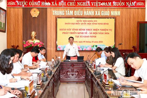 Đoàn đại biểu Quốc hội tỉnh khảo sát tình hình phát triển kinh tế - xã hội tại xã Giao Ninh