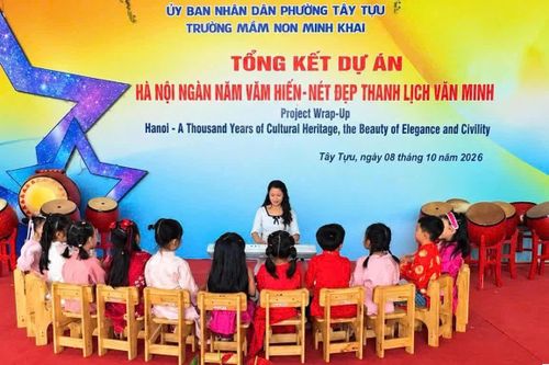 Trường Mầm non Minh Khai đưa văn hóa Hà Nội đến gần hơn với trẻ nhỏ