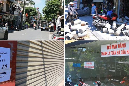 Hàng loạt cửa hàng trên đường Giải Phóng trả mặt bằng