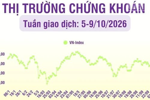 [Infographic] Thị trường tuần 5-9/10/2026: Áp lực nhóm vốn hóa lớn, VN-Index tiếp tục suy yếu