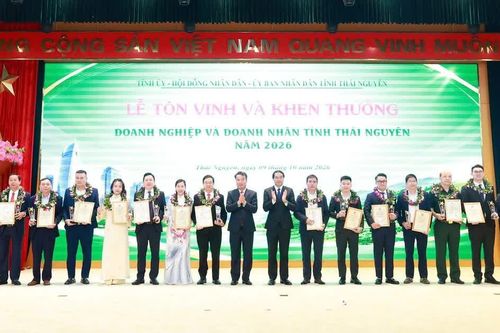 Thái Nguyên tôn vinh 19 doanh nghiệp xuất sắc, 10 doanh nhân tiêu biểu năm 2026