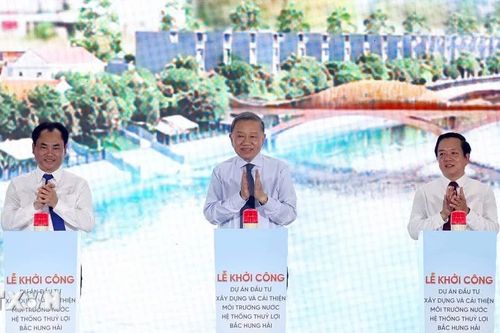 Tổng Bí thư, Chủ tịch nước dự Lễ khởi công Dự án nâng cấp, hiện đại hóa và cải thiện môi trường nước hệ thống thủy lợi Bắc Hưng Hải