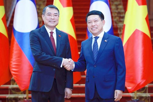 Thủ tướng Lê Minh Hưng hội đàm với Thủ tướng Lào Saleumxay Kommasith