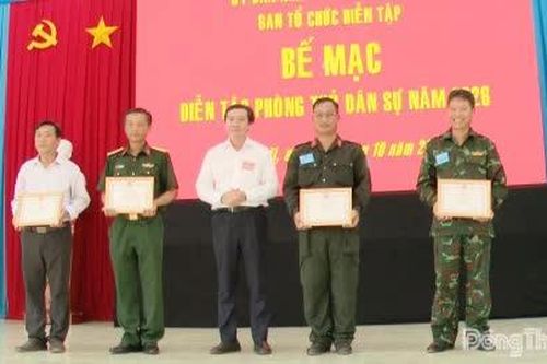 Xã Tân Thới tổ chức thành công diễn tập phòng thủ dân sự