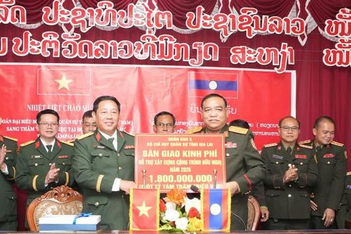 Gia Lai hỗ trợ 1,8 tỷ đồng để Bộ CHQS tỉnh Chămpasak xây dựng công trình hữu nghị