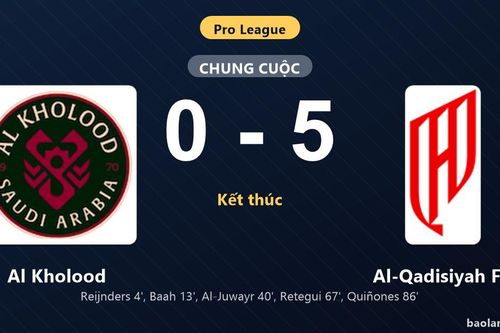Thống kê trận đấu Al Kholood 0-5 Al-Qadisiyah FC: Al-Qadisiyah FC thắng đậm thuyết phục
