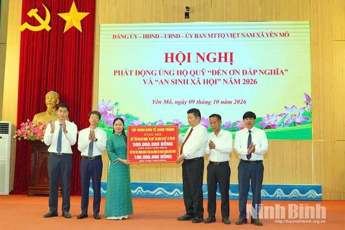Xã Yên Mô phát động ủng hộ Quỹ “Đền ơn đáp nghĩa” và Quỹ “An sinh xã hội” năm 2026
