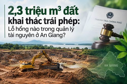 2,3 triệu m³ đất khai thác trái phép: Lỗ hổng nào trong quản lý tài nguyên ở An Giang?