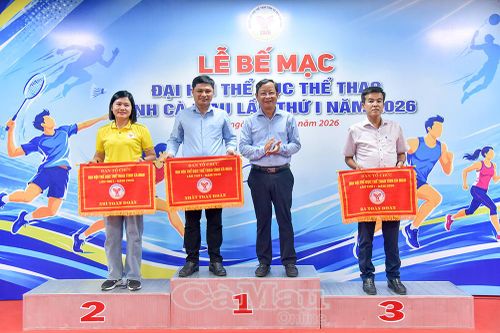 Bế mạc Đại hội Thể dục thể thao tỉnh Cà Mau lần thứ I năm 2026