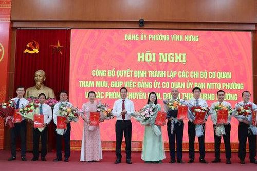 Phường Vĩnh Hưng kiện toàn tổ chức Đảng, sắp xếp bộ máy chuyên môn