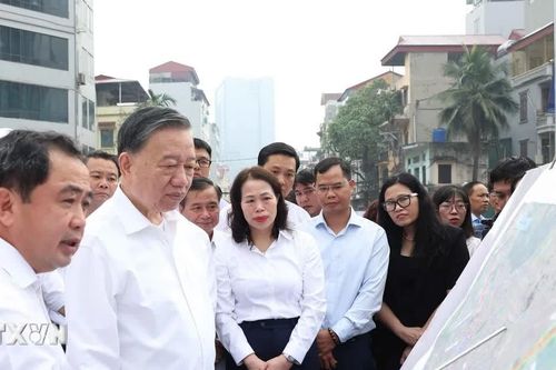 Tổng Bí thư, Chủ tịch nước Tô Lâm kiểm tra tiến độ thi công dự án trọng điểm của Thủ đô