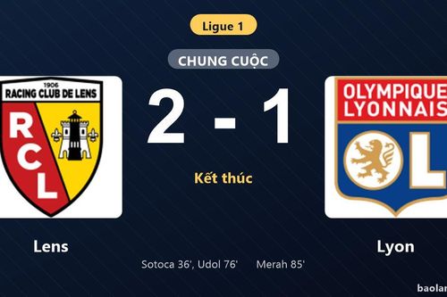 Thống kê trận đấu Lens 2-1 Lyon: Matthieu Udol tỏa sáng, Lens giành trọn 3 điểm