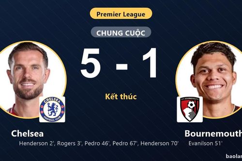 Đè bẹp Bournemouth, Chelsea vươn lên giữa bảng điểm đẩy đối thủ sát nhóm nguy hiểm