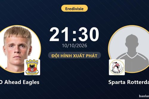 TRỰC TIẾPTrực tiếp GO Ahead Eagles vs Sparta Rotterdam: Go Ahead Eagles áp đảo quyền kiểm soát bóng, chưa có bàn thắng