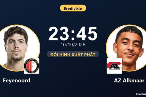 TRỰC TIẾPTrực tiếp Feyenoord vs AZ Alkmaar: Đội hình xuất phát