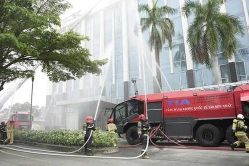 Công an TPHCM:  Thực tập phương án chữa cháy, cứu nạn, cứu hộ tại Công ty Cổ phần dịch vụ hàng hóa Sài Gòn