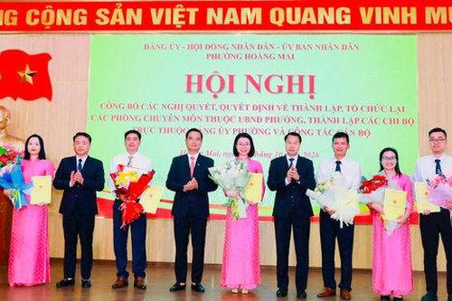 Phường Hoàng Mai thành lập 5 phòng chuyên môn và 12 chi bộ