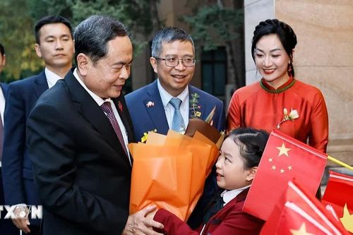 Chủ tịch Quốc hội Trần Thanh Mẫn gặp gỡ cộng đồng người Việt tại Trung Quốc