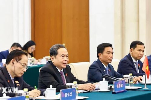 Chủ tịch Quốc hội Trần Thanh Mẫn hội kiến Chủ tịch Chính hiệp Toàn quốc Trung Quốc Vương Hộ Ninh